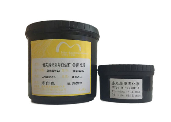 China Two Pack PCB UV Photosensitive Inks White Color Curable Solder Mask For PCB Double Sides supplier