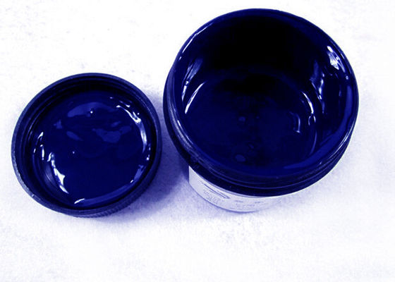 China Base Mix Ratio Solder Resist Mask , Blue Color Photosenstive / Photo Curing Liquid Ink supplier