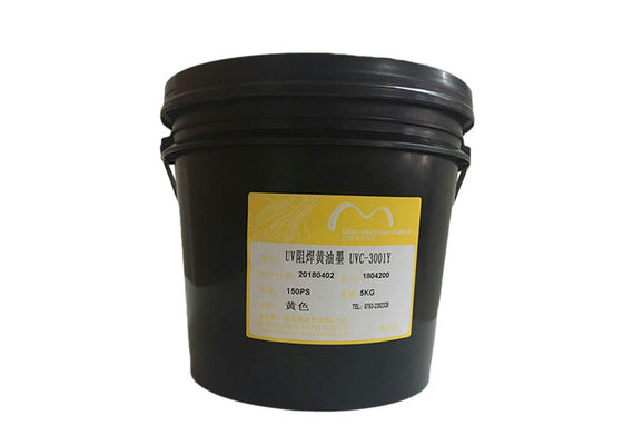China Lamps Curing 	UV Curable Solder Mask Yellow Color Fast Cured Rate With 1KG - 5KG Packing supplier