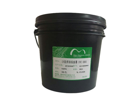 China Deep Green UV Curable Solder Mask Ink For Single / Double Side Layer supplier